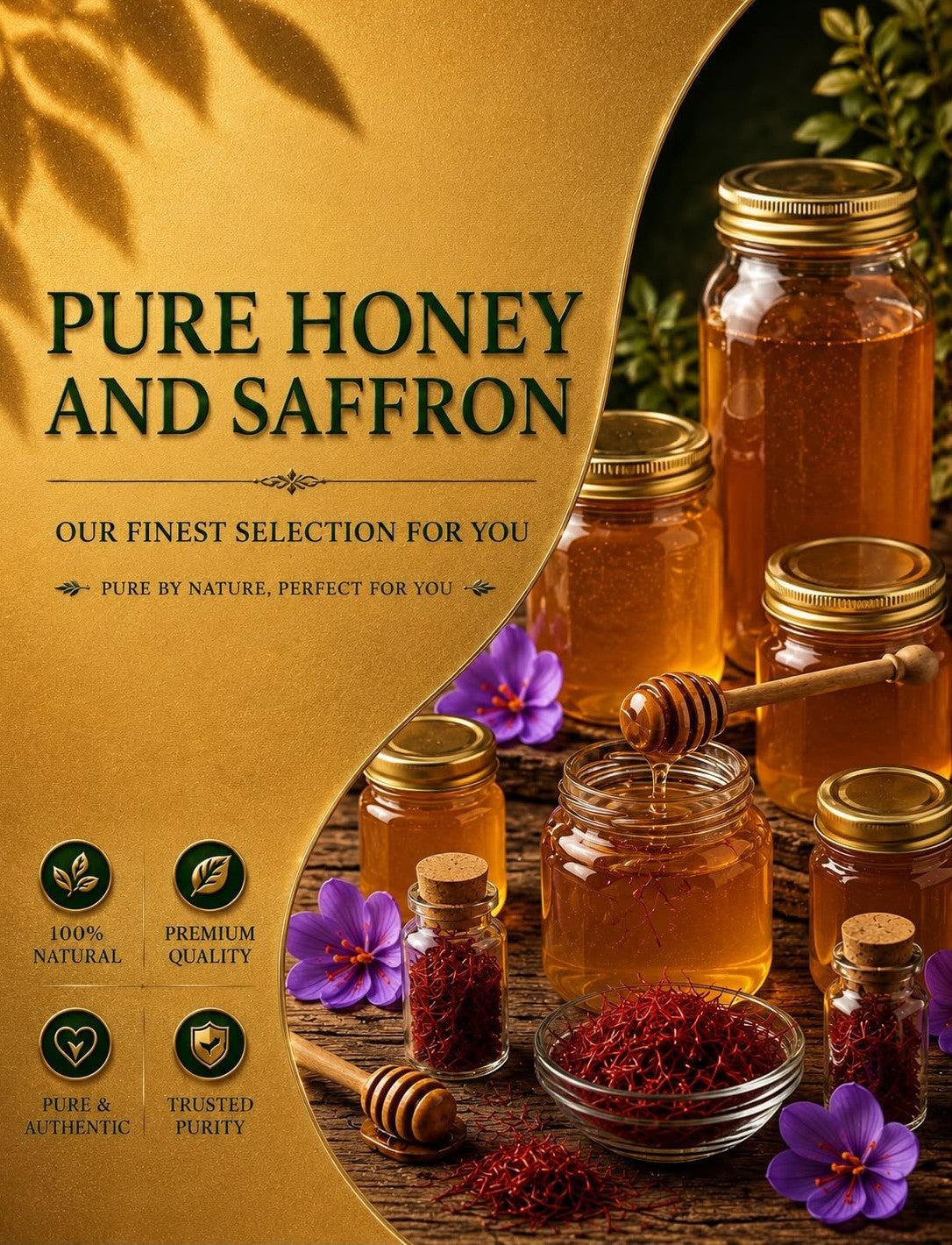 Pure Honey & Organic Saffron
